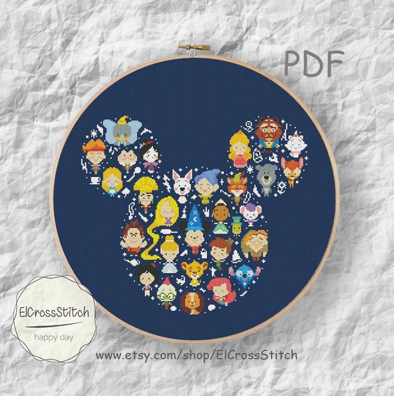 50% OFF SALE,Mini Pixel Cartoon Hero Cross Stitch Pattrn,Mouse Silhouette Chart ,Xstitch pattern Needlework PDF Instant download,S095 image 6