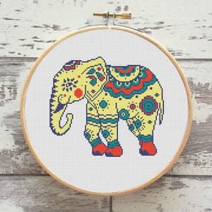Elephant Cross Stitch Pattern , Counted Cross Stitch, Animal Modern Home Decor,Lovely Cross Stitch,PDF Instant Download,S031