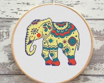 Elephant Cross Stitch Pattern , Counted Cross Stitch, Animal Modern Home Decor,Lovely Cross Stitch,PDF Instant Download,S031