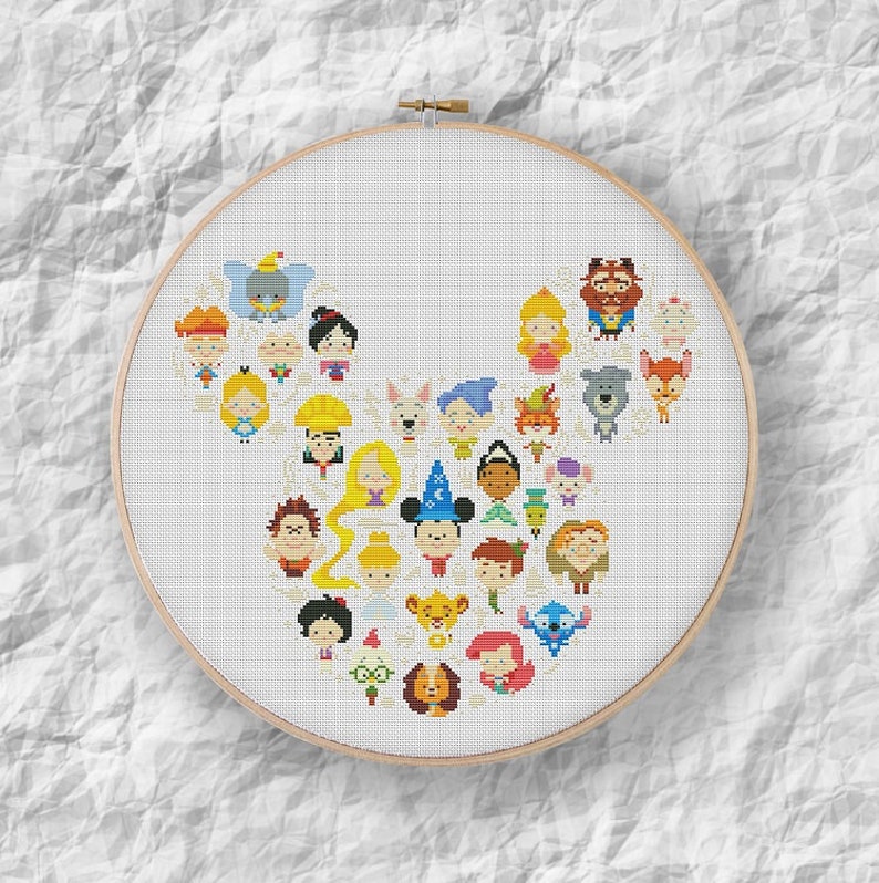 50% OFF SALE,Mini Pixel Cartoon Hero Cross Stitch Pattrn,Mouse Silhouette Chart ,Xstitch pattern Needlework PDF Instant download,S095 image 7