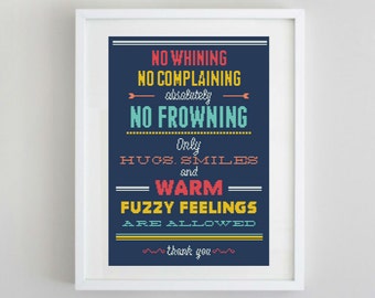 No Whining No Complaining Cross Stitch Pattern  Cross Stitch Chart Needlecraft  Needlework PDF Instant Download,S032