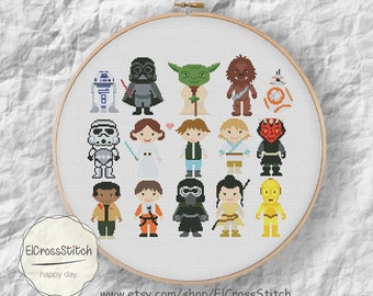 Cross Stitch Pattern, Mini Pixel People Counted Cross Stitch Chart, , PDF Instant Download,S046