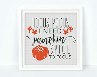 Pumpkin Spice Cross Stitch Pattern,Halloween Patterns,Halloween Quotes,Halloween Gift, Halloween Home Décor,Instant Download, S138