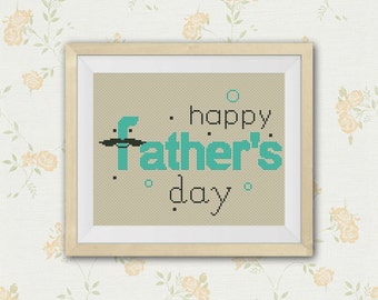 Father's Day Cross Stitch Pattern, Cross Stitch Chart, modern cross stitch , Needlecraft Needlework, PDF Instant Download,S112