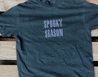 Halloween Comfort Colors Shirt-Spooky Season-Retro Halloween Shirt, Gothic Font, Retro Fall Shirt,Trending now