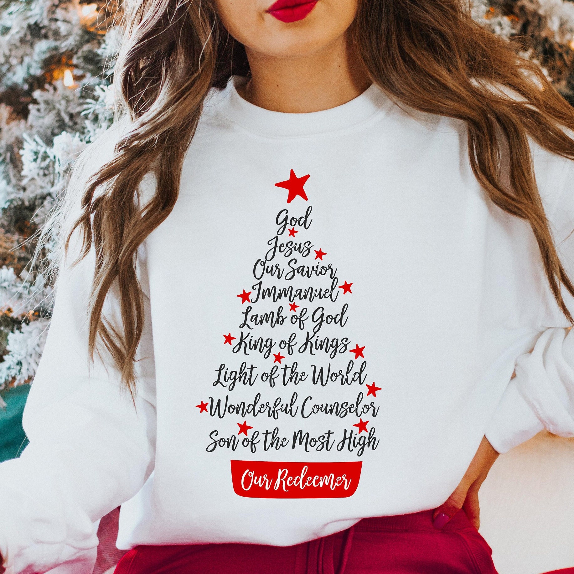 True Story Christmas Sweatshirt-names of Jesus - Etsy