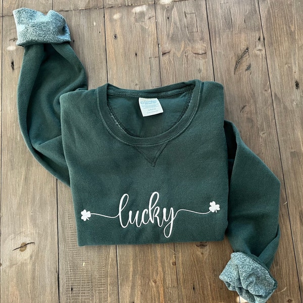 Lucky Embroidered Sweatshirt - Etsy