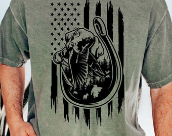 Dog Hunting T-Shirt, American Flag, Comfort Colors Tee