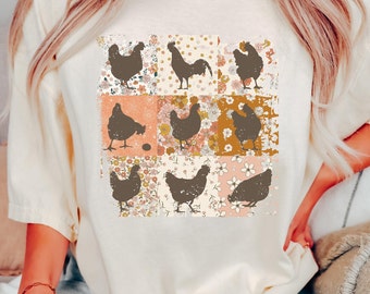 Chicken T-Shirts, Retro Chicken Shirt, Chicken Lady Shirt, Chicken Lover Shirt, Country Shirts Chicken Lover Gift