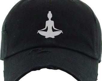 Embroidered Yoga Hat: Washed Cotton Dad Cap - Namaste Gift