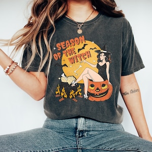 Season Of The Witch Comfort Colors Shirt, Retro Halloween T-Shirt