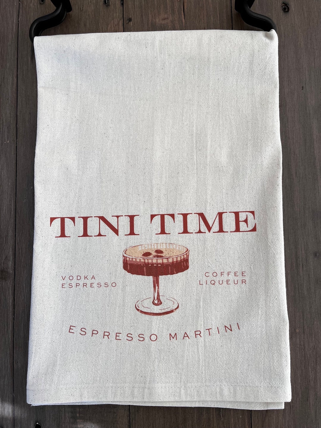 Tini Time Towel, Espresso Martini, Martini Tea Towels, Martini Hand