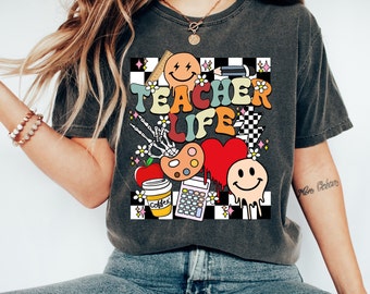 Teacher Shirts, Teacher Life Shirt, Pre K Teacher, Retro Teacher Tshirt, Fun Teacher Shirt, Art Teacher Shirt