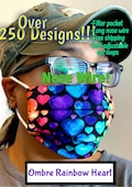 USA Made Cotton Face Mask, Adjustable Soft Ear Loops, Nose Wire, Filter Pocket