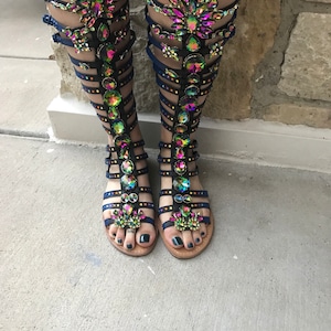 Jeweled shop gladiator sandals