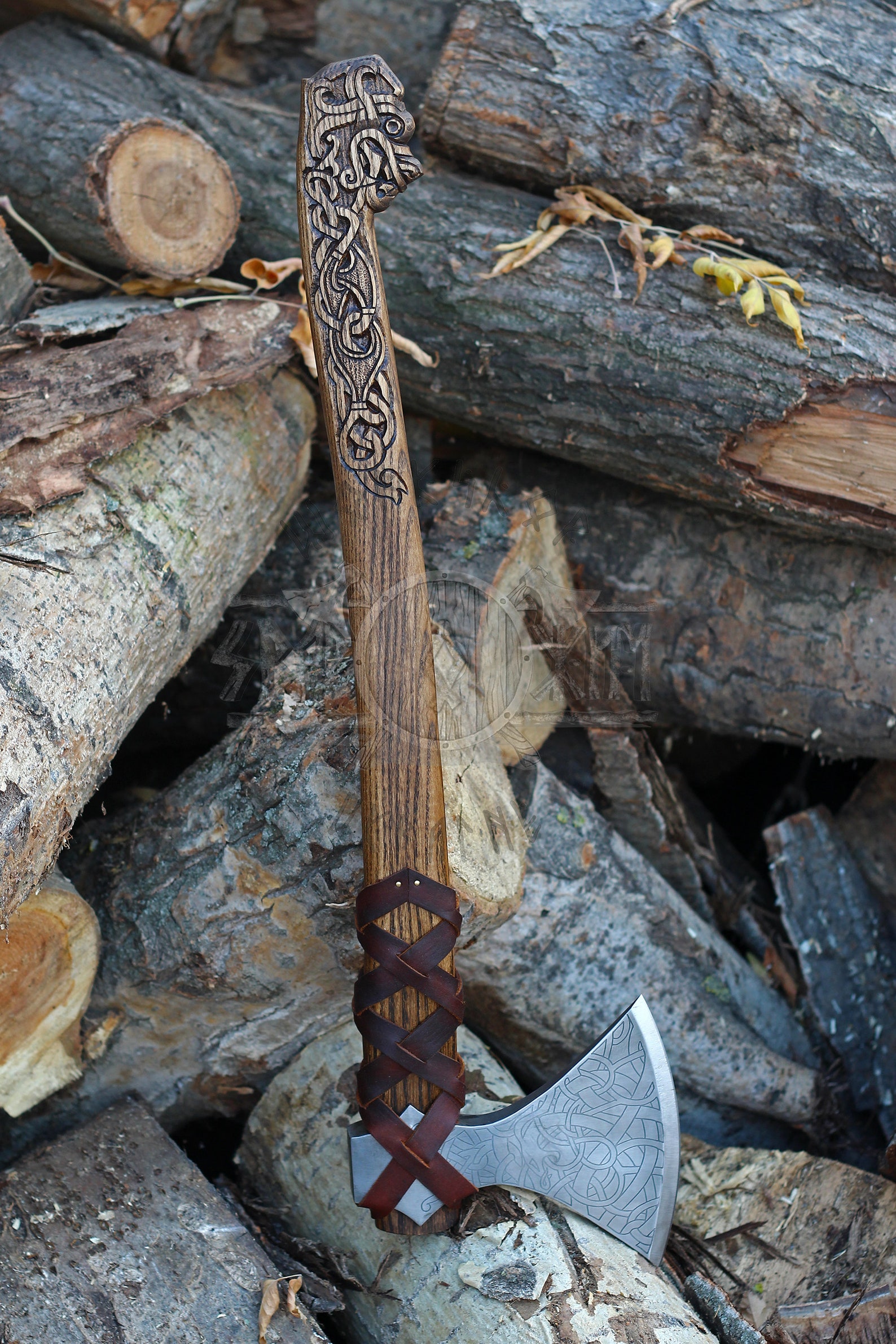 Scandinavian Axe with Carved Handle Hand Crafted Etsy