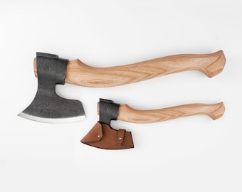 Finnish Carpenter Hatchet: 52100 Steel Carving Axe with Ash Handle