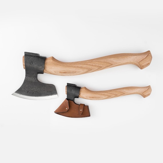 Finnish Carpenter Hatchet: 52100 Steel Carving Axe with Ash Handle