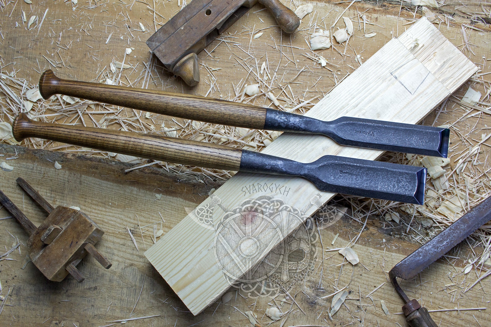 Set of Long Timber Framing Chisels Beveled Edges 15 Etsy