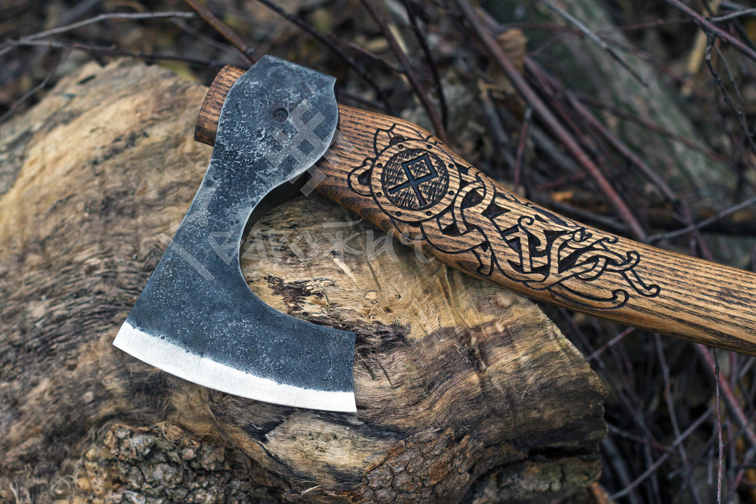 Viking Axe High Carbon Steel Leather Case Etsy