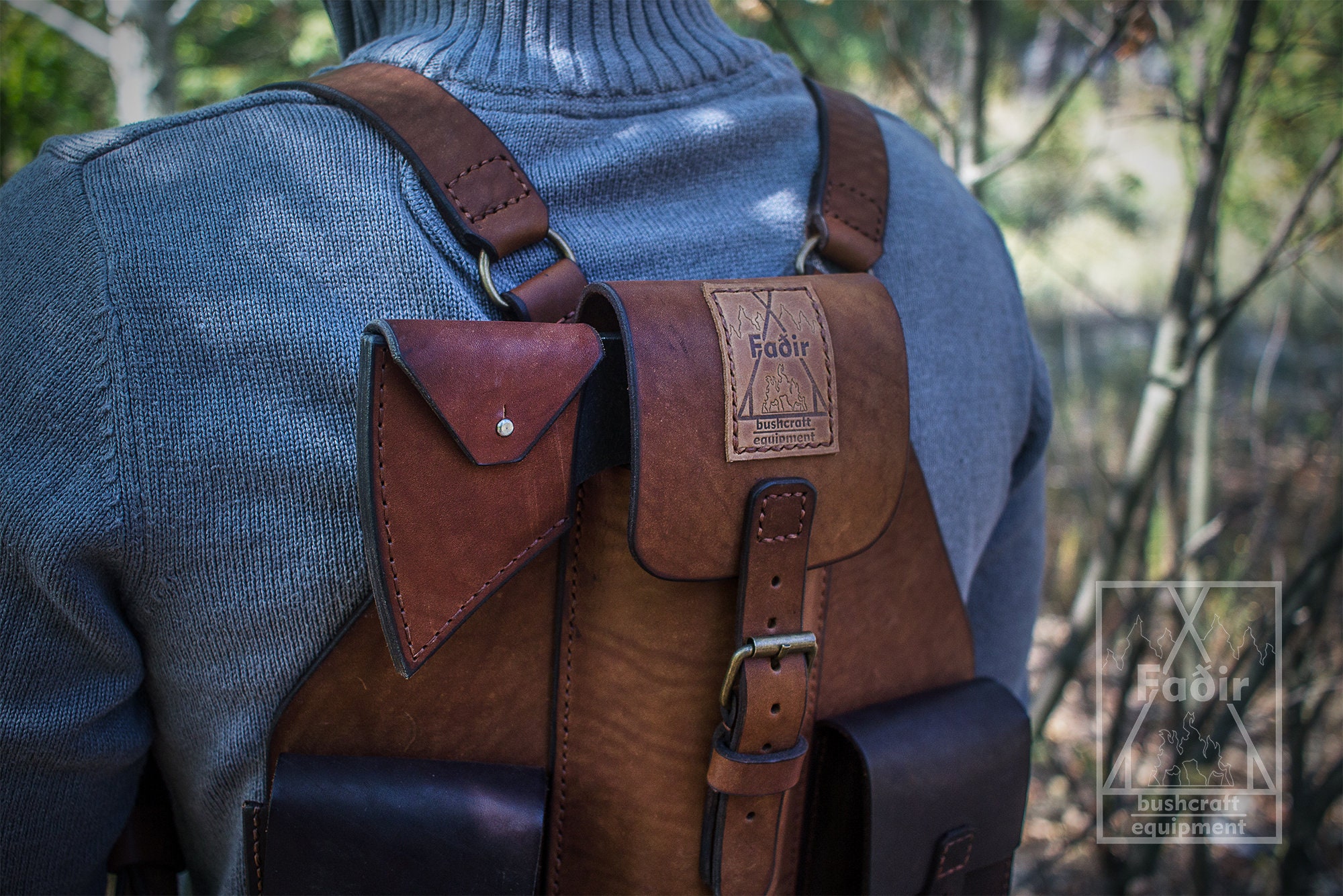 Leather Backpack Closed Case for Axe Handmade. | Etsy