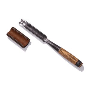 35mm Rounded Timber Framing Gouge -  Hand Forged Straight Chisel for Wood Carving Tool
