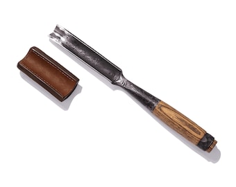 35mm Rounded Timber Framing Gouge -  Hand Forged Straight Chisel for Wood Carving Tool