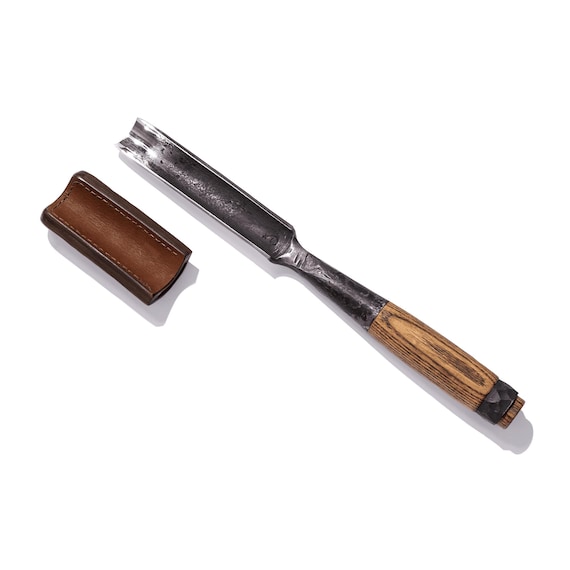 35mm Rounded Timber Framing Gouge -  Hand Forged Straight Chisel for Wood Carving Tool