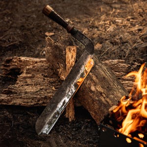 Handmade Splitting Froe: Forged Steel Log Splitting Tool