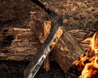 Handmade Splitting Froe: Forged Steel Log Splitting Tool
