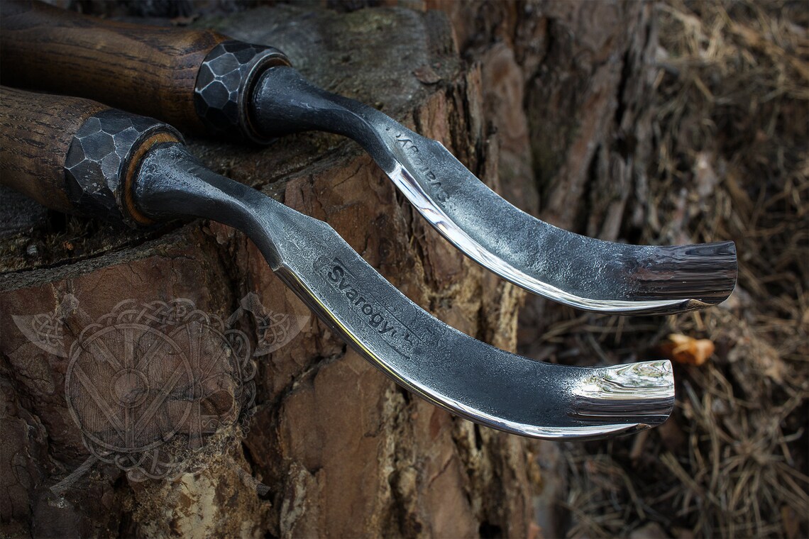 Set of Spoon Bent Chisels of 2cm and 3cm carving tool hand Etsy