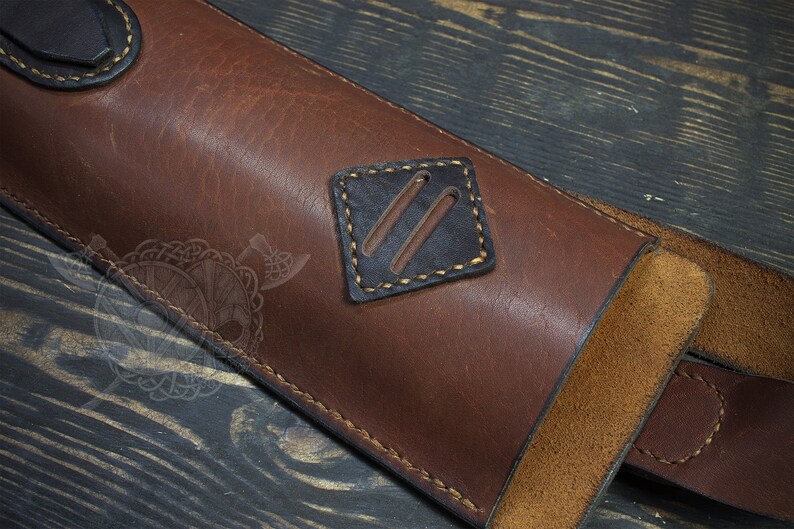 Shoulder Leather case for axe made by hand.