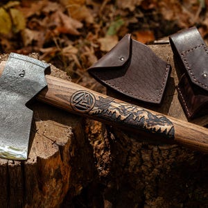 Camping wood splitting axe with long handle for Hiking, Limbing, Splitting