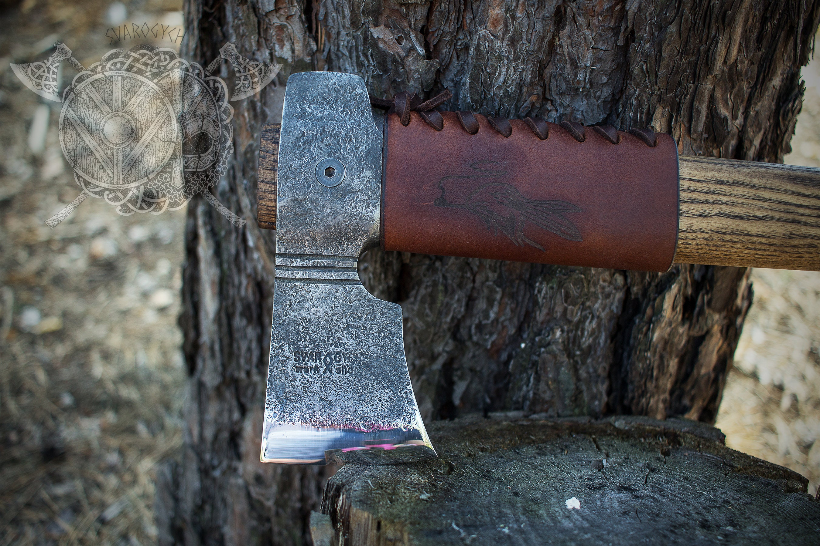 MiddleSized Bushcraft Axe with Fixed Head Camping Axe Etsy