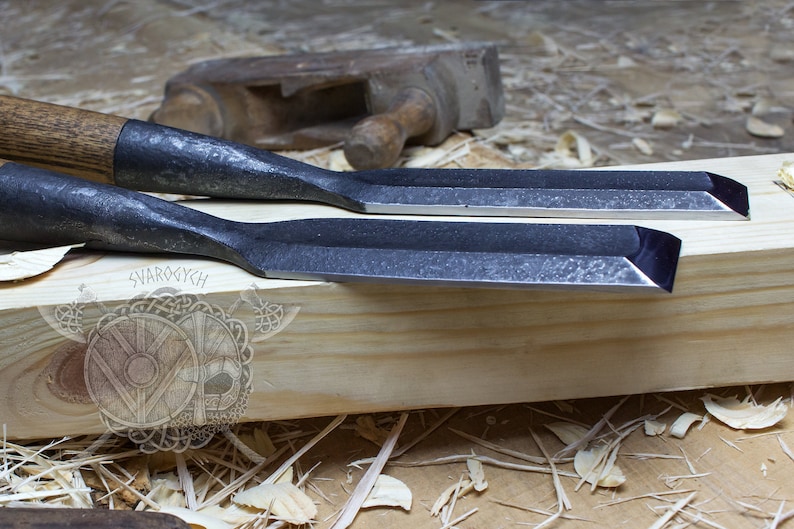 Set of Long Timber Framing Chisels Beveled Edges 15 Etsy