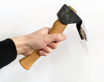 Small Adze: Carpentry Woodcarving Tool with Ash Handle, Hand Forged