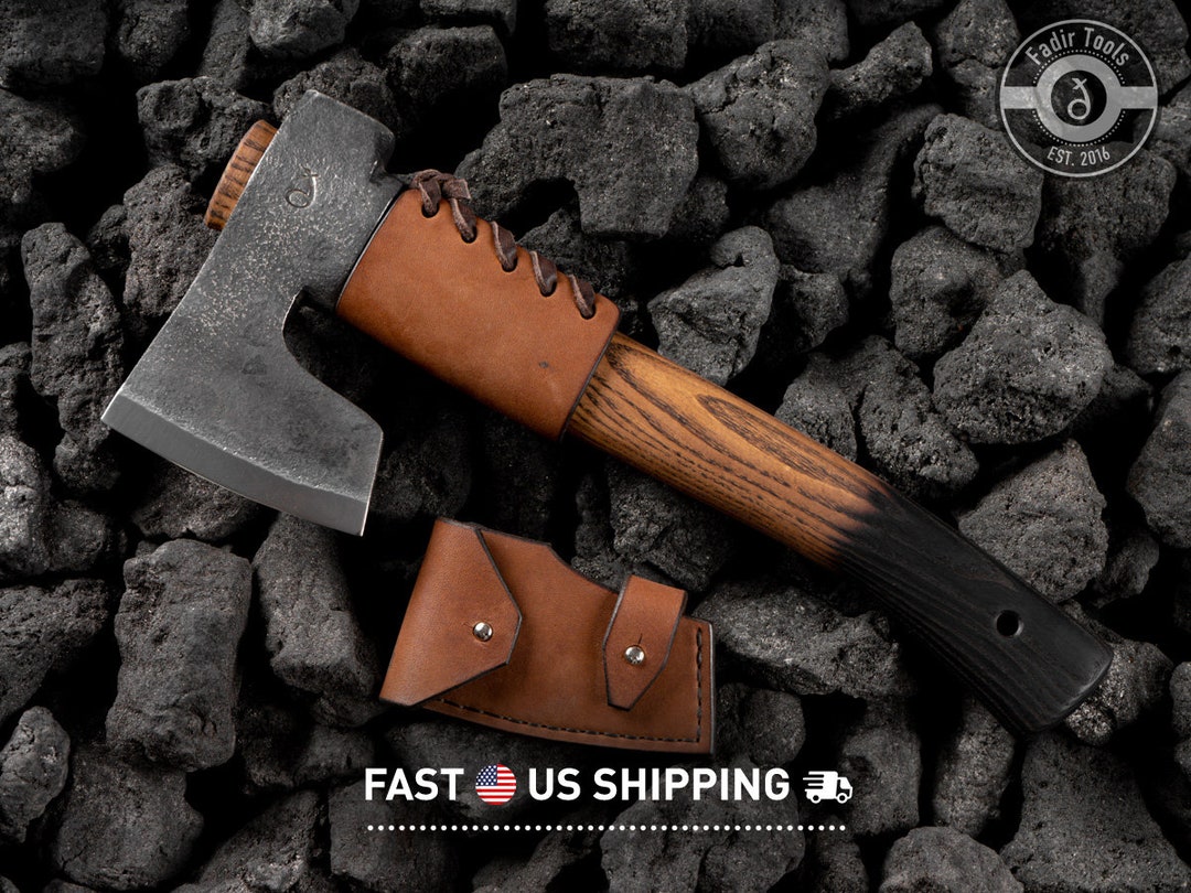 Small Camping Hatchet Axe With Leather Sheath for Hiking and Etsy