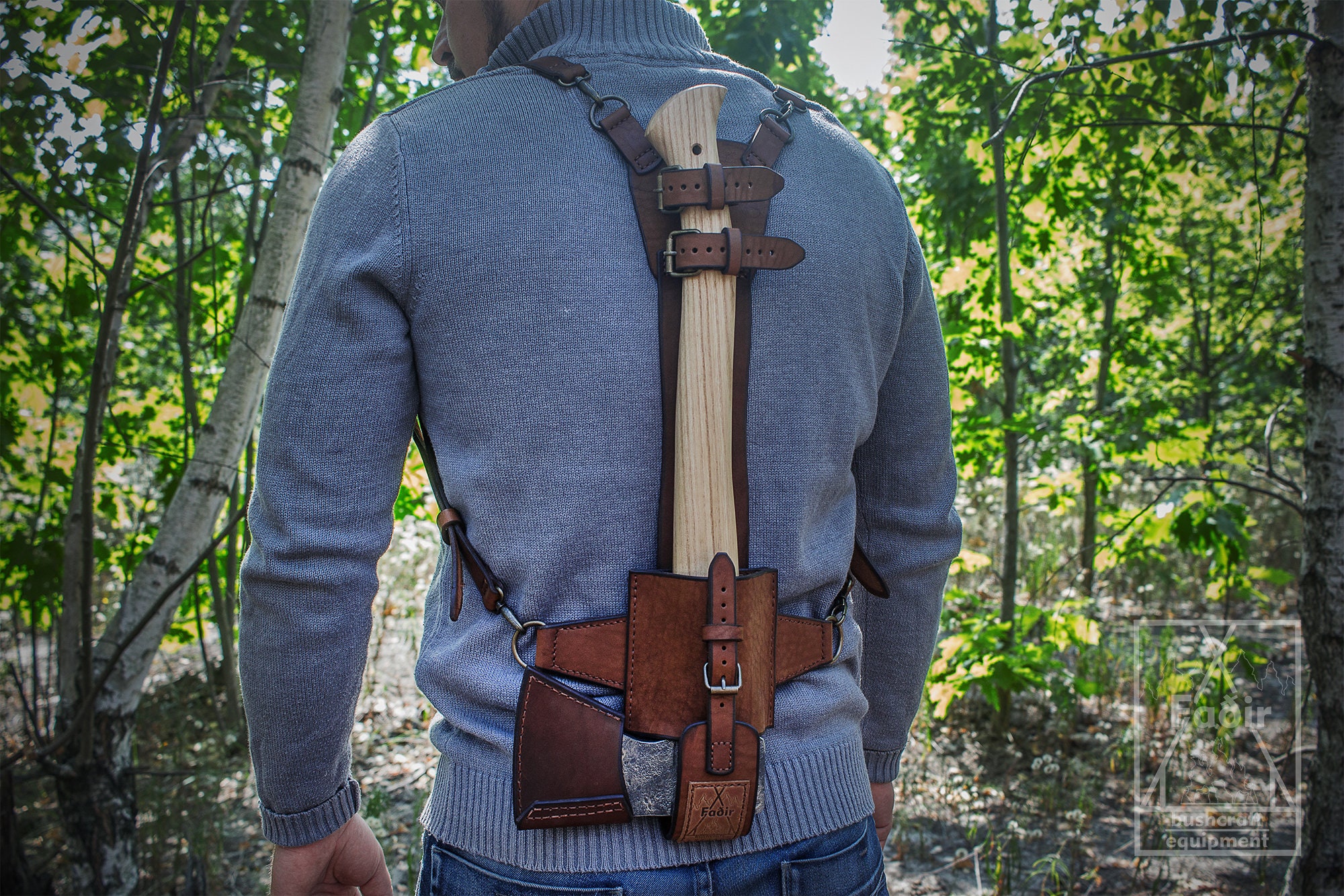 bushcraft backpack with axe holder
