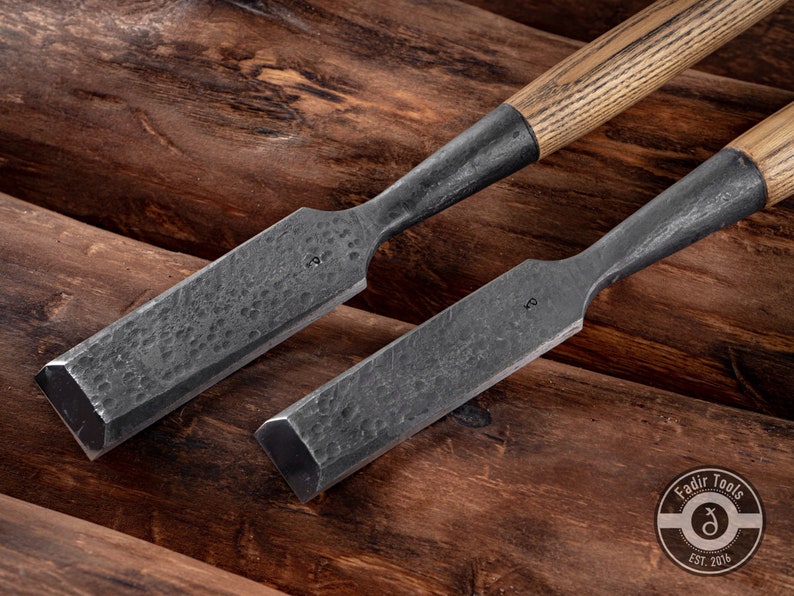 Two Handled Chisel Forged Timber Framing Chisel Set: Beveled Edge Wood Carving Chisels - Etsy