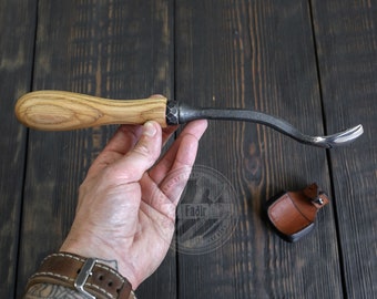 Spoon Bent Chisel 4 cm (1,5"), Carving Tool, Hand Power, Hand Tool, Handmade