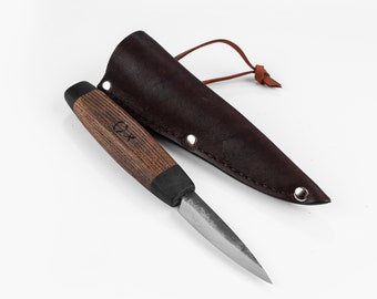 Cuchillo de trinchar forjado a mano: acero 150Cr14 con mango de fresno