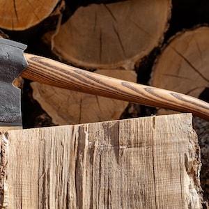 Camping Hatchet with Long Handle, Camping Axe, Bushcraft Axe, Forest Axe, Finnish Type, Hiking Axe, Limbing, Splitting