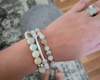 Bracelet stack, bracelet stack set, stacked bracelet set, gifts for her, stacked bracelets, mom gift, stretch bracelet