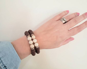 Upcycled jewelry, recycled jewelry, stacked bracelet set, gifts for her, stacked bracelets, mom gift, stretch bracelet