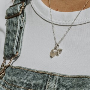 Sterling silver bee charm/bee necklace