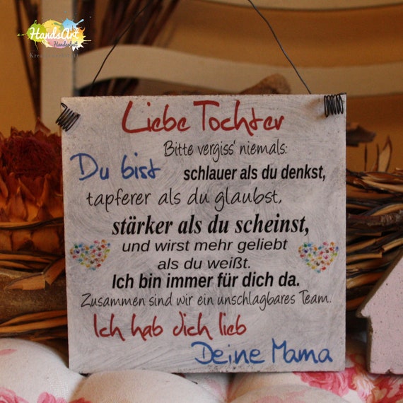 ShabbyStyle Schild Liebe Tochter Deine Mama Etsy