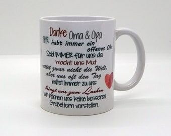Cup / Thank You Grandma and Grandpa -We - Mother's Day - Father's Day - Christmas