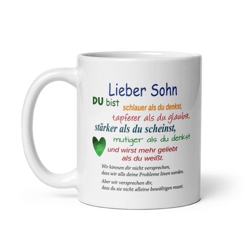 Tasse / Tasse Lieber Sohn wir Versprechen Bild 3