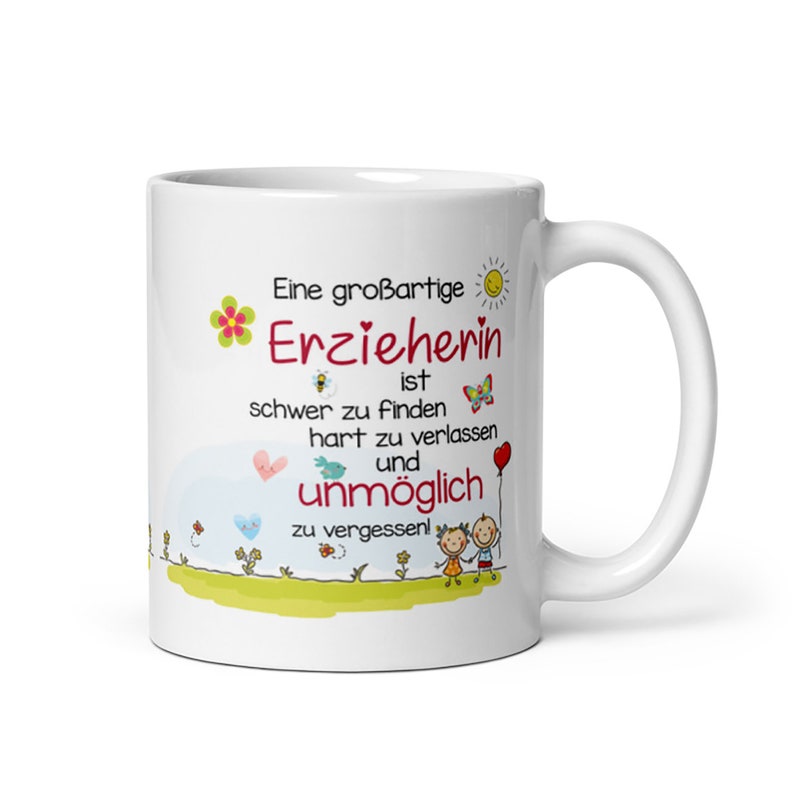 Tasse / Eine großartige Erzieherin Abschiedsgeschenk Erzieherin Tagesmutter Tagesvater Erzieher Lehrer Lehrerin Kitaleitung Bild 1