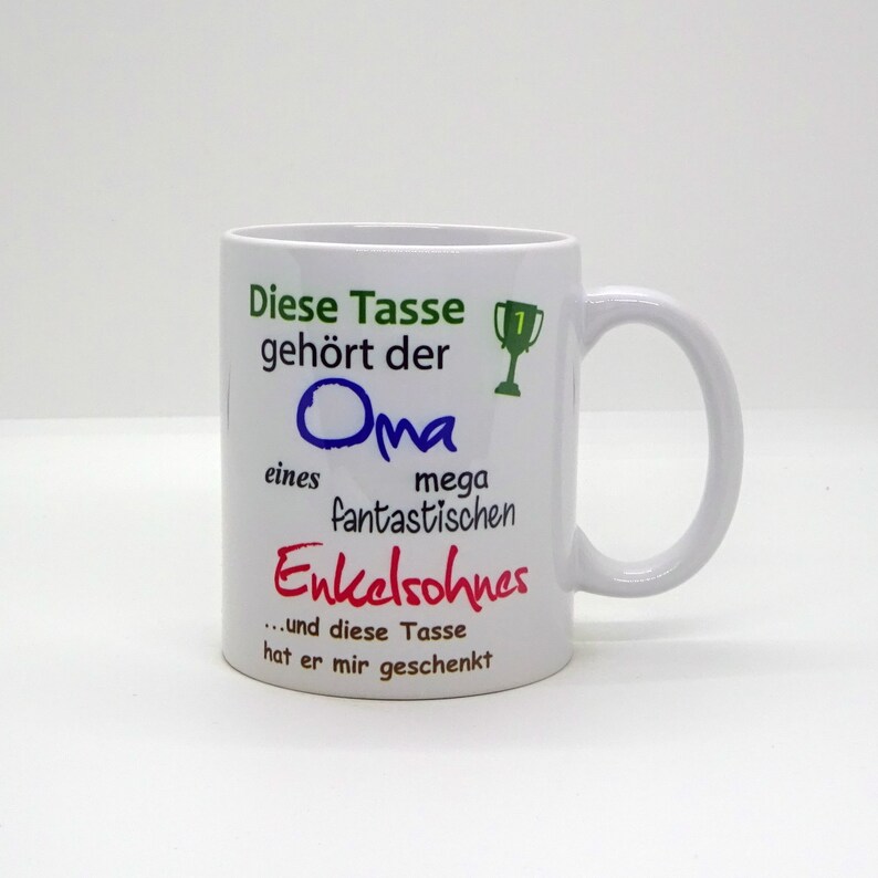 Tasse / Diese Tasse gehört der Oma Enkelsohn Muttertag Weihnachten Bild 1